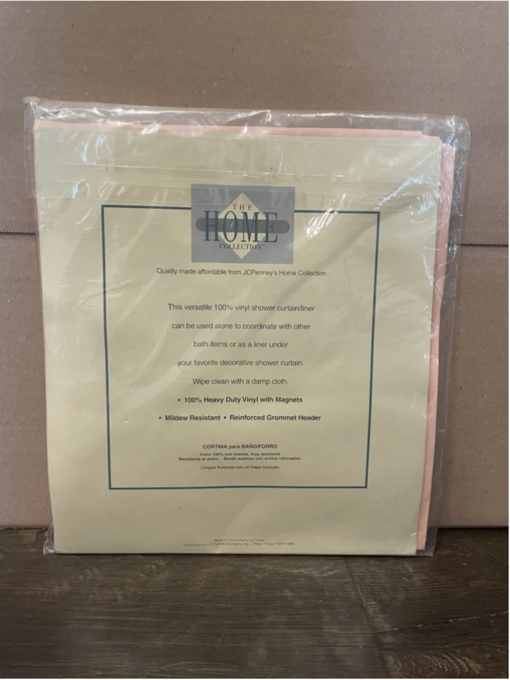The home collection shower curtain liner from JCPenney Vintage New